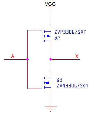 CMOS inverter circuit schematic