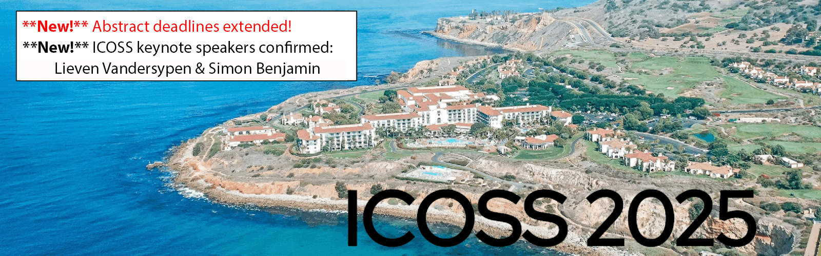 **New!** Abstract deadlines extended! **New!** ICOSS keynote speakers confirmed: Lieven Vandersypen & Simon Benjamin