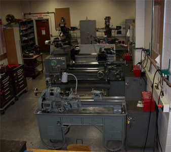 view of shop lathes