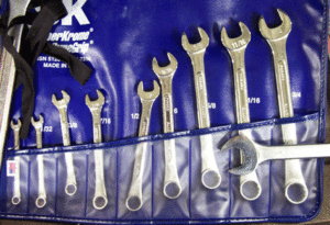 crescent wrench, box wrench set, socket set