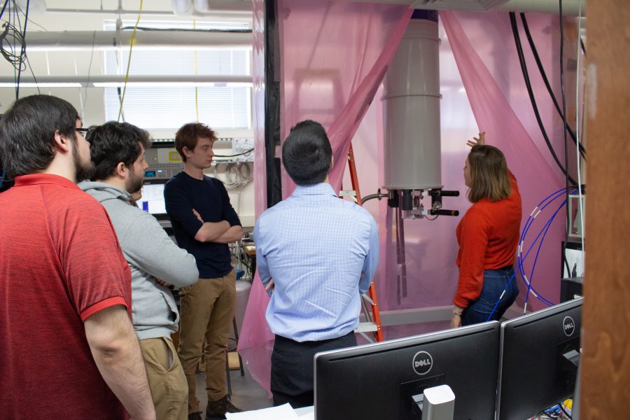 students on a quantum computing lab tour