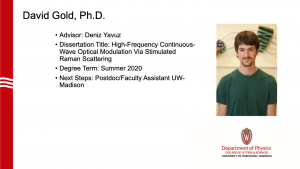 slides lists info about graduate and a profile photo. Advisor: Yavuz. next steps: postdoc / faculty assistant at UW