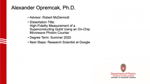 slide lists info about graduate. Advisor: McDermott. next steps: research scientist at Google