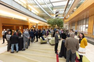 wide angle shot of the awards banquet reception hour
