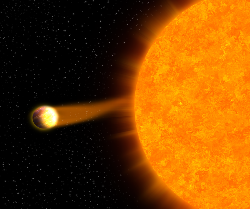 Image showing a small sphere connected to a large sphere